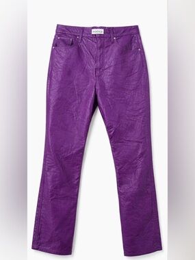 AGOLDE 90’s Pinch Waist Purple Recycled Leather Straight Leg Pants Size 29